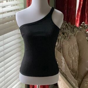 WHBM BLACK ONE SHOULDER TOP